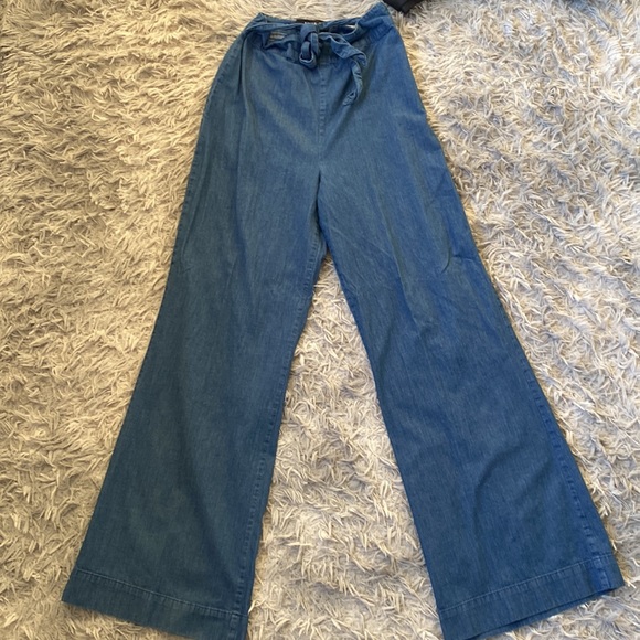 blue wide legged pants - Picture 2 of 2